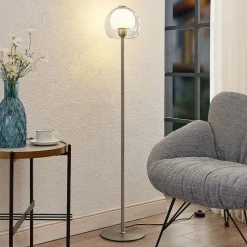 Lucande Kaiya vloerlamp met glazen kap