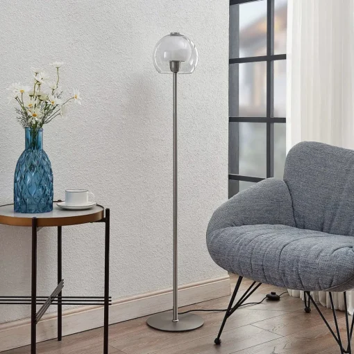 Lucande Kaiya vloerlamp met glazen kap