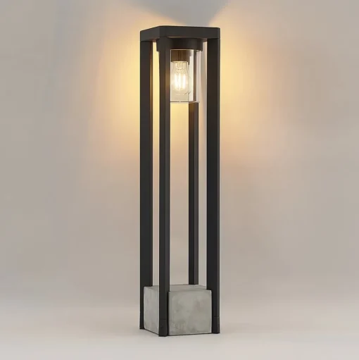 Lucande Kalisa tuinpadverlichting, E27, IP44, 70 cm, grijs, metaal