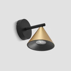 Lucande Kartio wandlamp, 1-lamp, messing