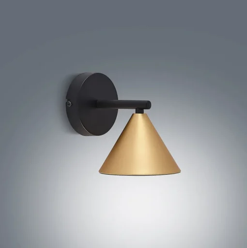 Lucande Kartio wandlamp, 1-lamp, messing