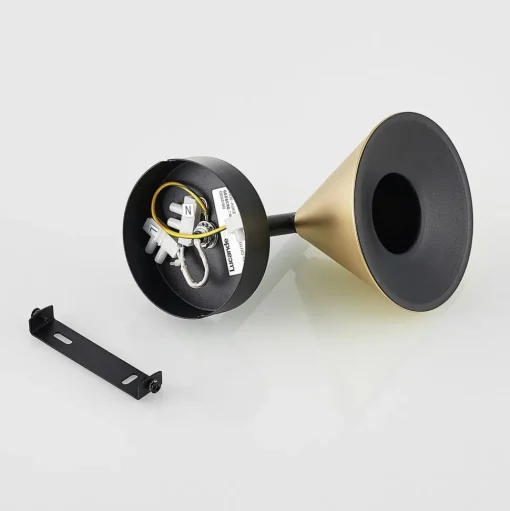Lucande Kartio wandlamp, 1-lamp, messing