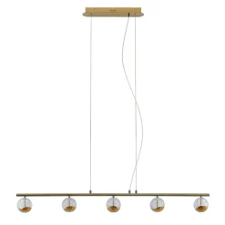 Lucande Kilio LED hanglamp, 5-lamps, goud