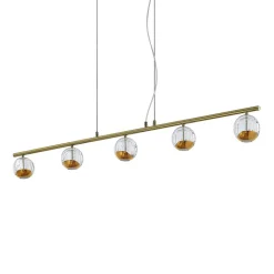 Lucande Kilio LED hanglamp, 5-lamps, goud