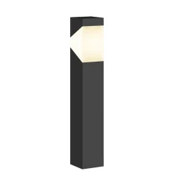 Lucande Kiran sokkellamp, 60 cm, grijs, metaal, IP44, E27