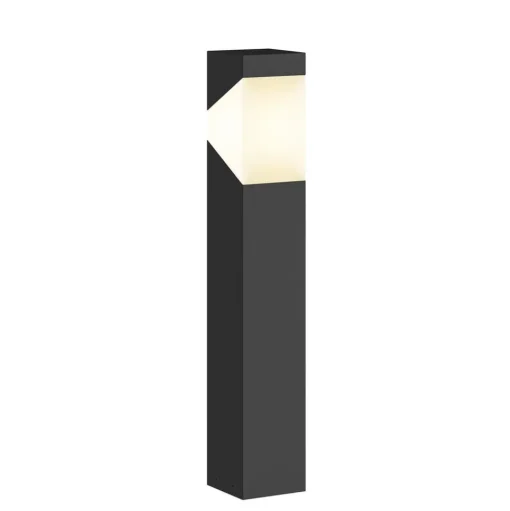 Lucande Kiran sokkellamp, 60 cm, grijs, metaal, IP44, E27