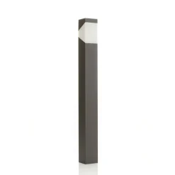 Lucande Kiran tuinpadverlichting, 100 cm, grijs, metaal, IP44, E27