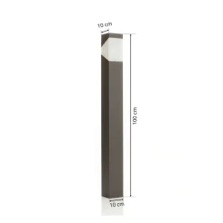Lucande Kiran tuinpadverlichting, 100 cm, grijs, metaal, IP44, E27