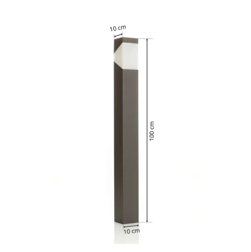 Lucande Kiran tuinpadverlichting, 100 cm, grijs, metaal, IP44, E27