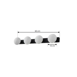 Lucande LED badkamer wandlamp Myrra, zwart, glas, 60 cm, IP44