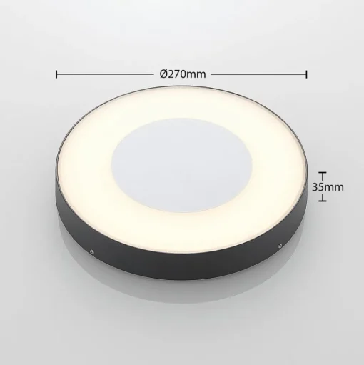Lucande LED buiten plafondlamp Sora, rond, sensor, IP54