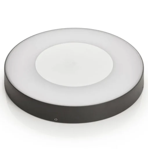 Lucande LED buiten plafondlamp Sora, rond, sensor, IP54