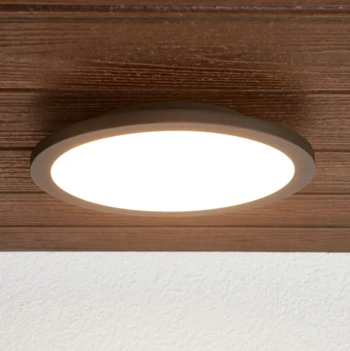 Lucande LED buiten plafondlamp Malena, bewegingsmelder, IP65