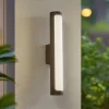 Lucande LED buiten wandlamp Tuberia, antraciet, metaal, Ø 7cm