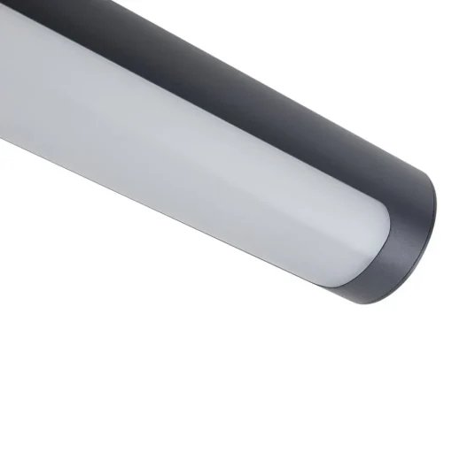 Lucande LED buiten wandlamp Tuberia, antraciet, metaal, Ø 7cm