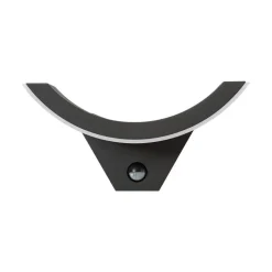 Lucande LED buiten wandlamp Half, sensor, antraciet, IP54