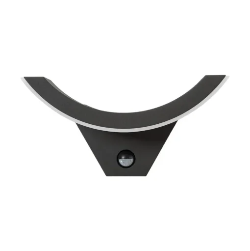 Lucande LED buiten wandlamp Half, sensor, antraciet, IP54