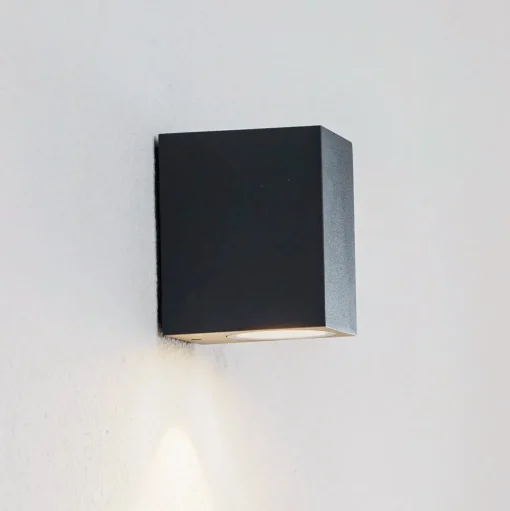 Lucande LED buiten wandlamp Tavi, antraciet, 9,5 cm, IP54