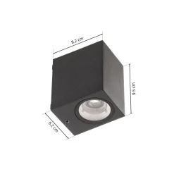 Lucande LED buiten wandlamp Tavi, antraciet, 9,5 cm, IP54