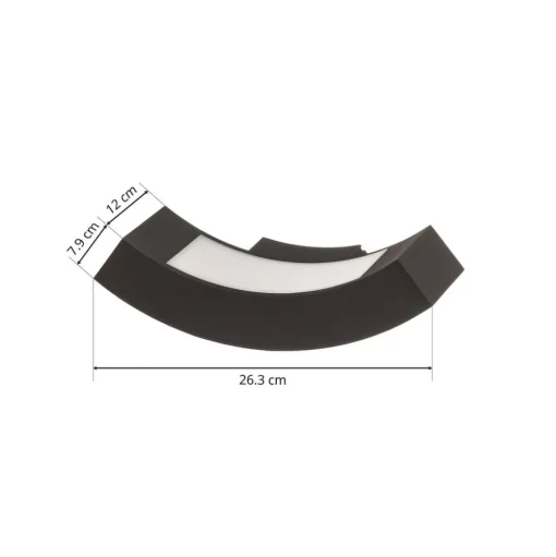 Lucande LED buiten wandlamp Lennik, 26cm, antraciet, metaal