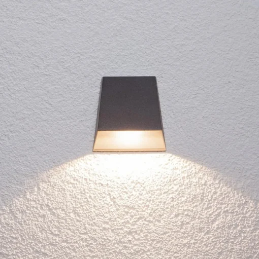 Lucande LED buiten wandlamp Hanno, antraciet, metaal, IP54