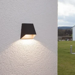Lucande LED buiten wandlamp Hanno, antraciet, metaal, IP54