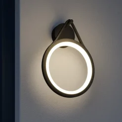 Lucande LED buiten wandlamp Mirco, 30 cm, zwart, IP65