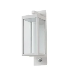 Lucande LED buiten wandlamp Ferdinand, wit, sensor, 38 cm