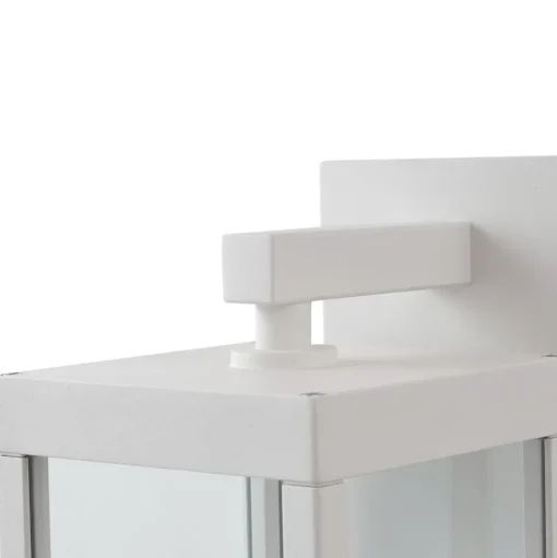 Lucande LED buiten wandlamp Ferdinand, wit, sensor, 38 cm
