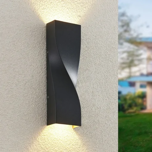 Lucande LED buiten wandlamp Tibelya, antraciet, omhoog/omlaag, IP65