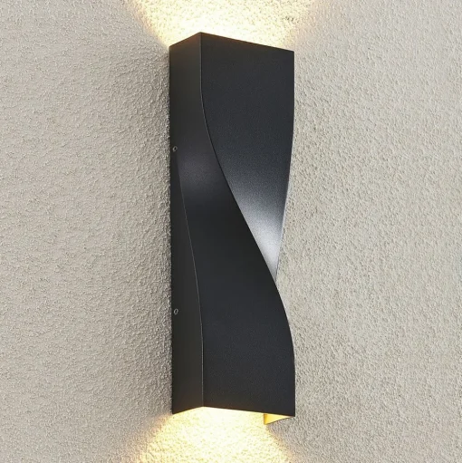 Lucande LED buiten wandlamp Tibelya, antraciet, omhoog/omlaag, IP65
