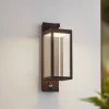Lucande LED buiten wandlamp Ferdinand, roest, sensor, IP54