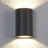 Lucande LED buiten wandlamp Jale, 16 cm, antraciet, aluminium