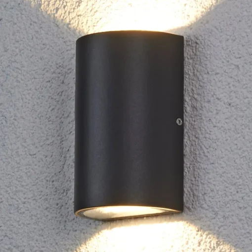 Lucande LED buiten wandlamp Jale, 16 cm, antraciet, aluminium