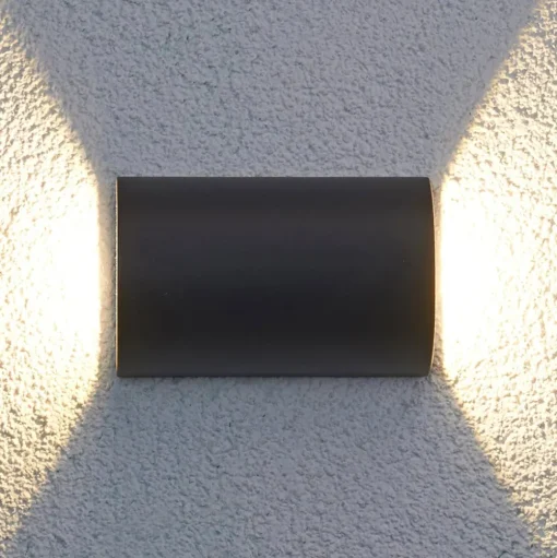 Lucande LED buiten wandlamp Jale, 16 cm, antraciet, aluminium