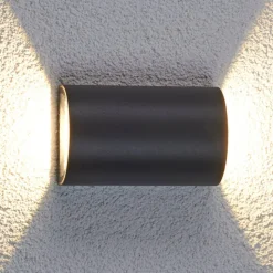 Lucande LED buiten wandlamp Jale, 16 cm, antraciet, aluminium