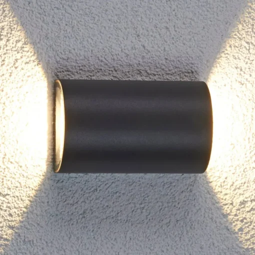 Lucande LED buiten wandlamp Jale, 16 cm, antraciet, aluminium