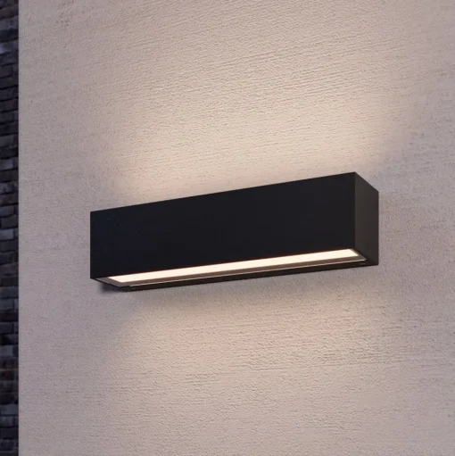 Lucande LED buiten wandlamp Tilde, antraciet, aluminium, IP65