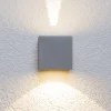 Lucande LED buiten wandlamp Jarno, zilver, metaal, 9cm