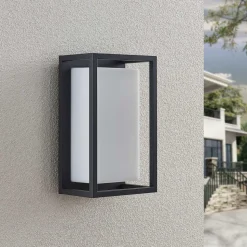 Lucande LED buiten wandlamp Ilirian, antraciet, aluminium, 15 cm