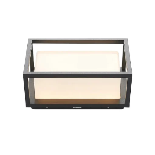 Lucande LED buiten wandlamp Ilirian, antraciet, aluminium, 15 cm