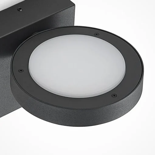 Lucande LED buiten wandlamp Belna, metaal, sensor, IP54