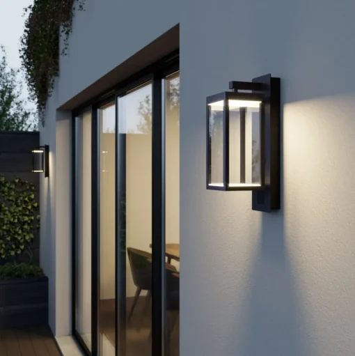 Lucande LED buiten wandlamp Ferdinand, antraciet Luidspreker