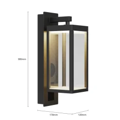 Lucande LED buiten wandlamp Ferdinand, antraciet Luidspreker