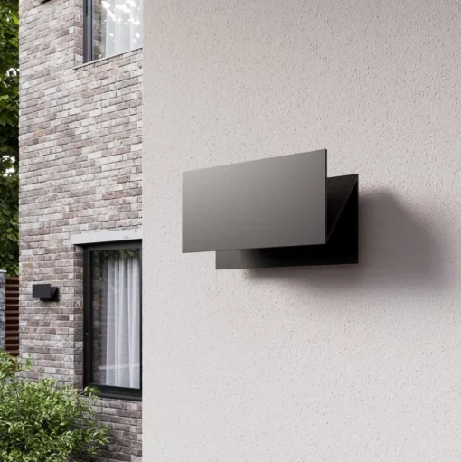 Lucande LED buiten wandlamp Meja, zwart, metaal, IP54