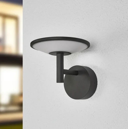 Lucande LED buiten wandlamp Fenia, antraciet, aluminium, IP65