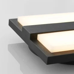 Lucande LED buiten wandlamp Gylfi, 20 cm, antraciet, aluminium