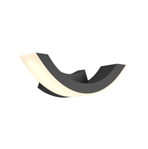 Lucande LED buiten wandlamp Half, 30 cm, antraciet, IP54