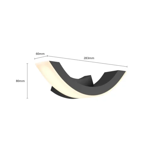 Lucande LED buiten wandlamp Half, 30 cm, antraciet, IP54