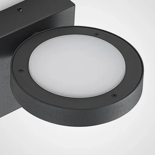 Lucande LED buiten wandlamp Belna, metaal, IP65, antraciet